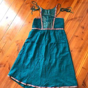 O Layla Turquoise High Neck Sundress